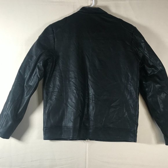 Arizona Jeans Ladies Black Faux Leather Riding Jacket. Full Zip, zip up pockets - Picture 2 of 11